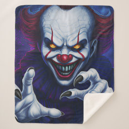 Scary Clown Sherpa Blanket Deken