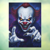 Scary Clown Window Cling Raamsticker (Vel 3)