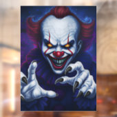 Scary Clown Window Cling Raamsticker (Vel 2)