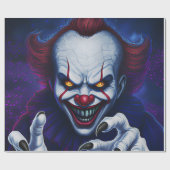 Scary Clown Wrapping Paper Cadeaupapier (Vlak)