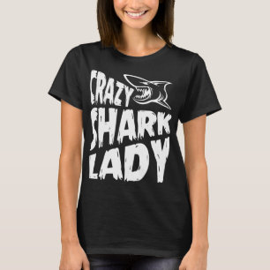 Scary Crazy Shark Lady T-Shirt