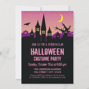 Scary Creepy Haunted House Halloween Costume Party Kaart