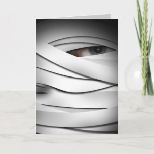 Scary Creepy One Eyed Halloween Mummy Kaart
