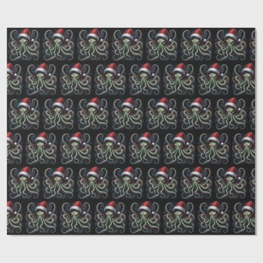 Scary Cthulhu Horror Kerstmis Cadeaupapier (Vlak)