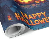Scary Cute Pumpkins, Ghosts & Spider Web Design Cadeaupapier (Rol Hoek)