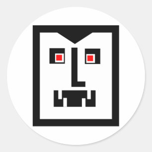 Scary Cyborg Vampire Bot Ronde Sticker