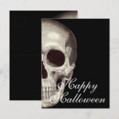 Scary Dead Skull Happy Halloween Briefkaart (Voorkant / Achterkant)