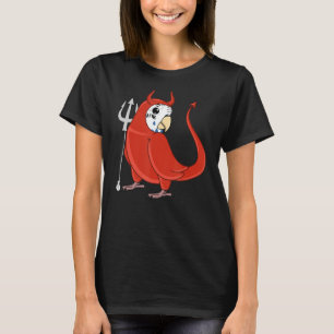 Scary Devil Costume Parrot I Blue Budgie Budgeriga T-shirt