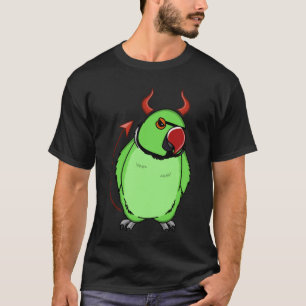 Scary Devil Costume Parrot I Green Indian Ringnek T-shirt