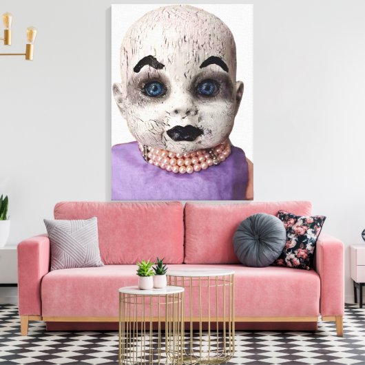Scary Doll Wall Art Canvas Afdruk (Insitu (Woonkamer))