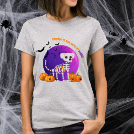 Scary Doodle Halloween Full Moon T-shirt