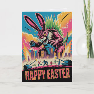 Scary Easter Bunny Monster Movie Card Kaart