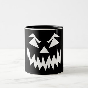 Scary Face Halloween Black Tweekleurige Koffiemok