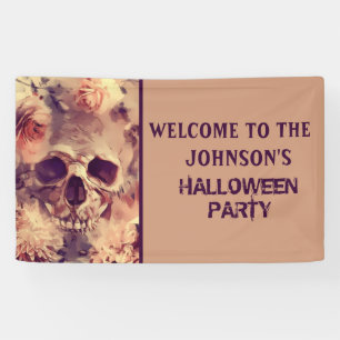 Scary Floral Skull Halloween Party Spandoek