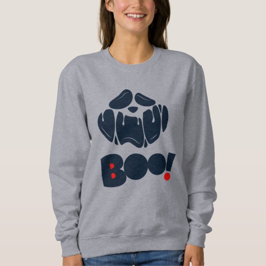 Scary Funny Face Halloween Ghost Sweatshirt (Voorkant)