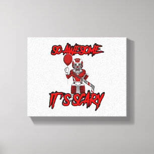 Scary Funny Halloween Clown Hockey Goalie Canvas Afdruk