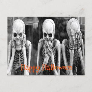 Scary Funny Skeletons Halloween Briefkaart