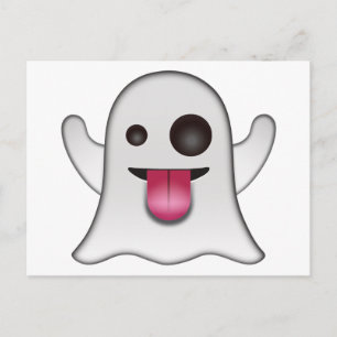 Scary Ghost Emoji Cool Fun Briefkaart