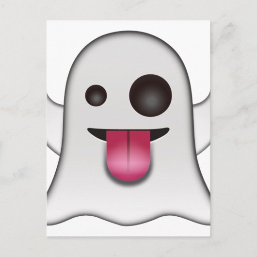 Scary Ghost Emoji Cool Fun Briefkaart (Voorkant)