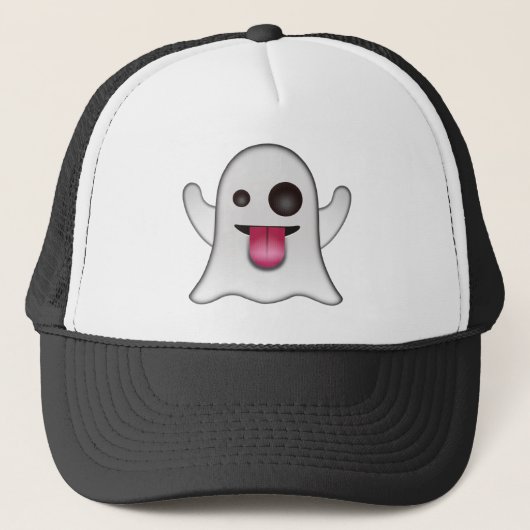 Scary Ghost Emoji Cool Fun Trucker Pet (Voorkant)