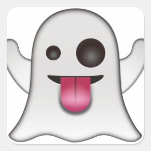 Scary Ghost Emoji Cool Fun Vierkante Sticker