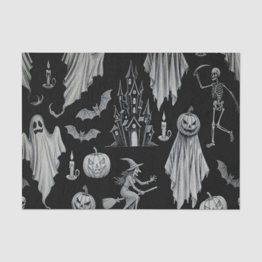 Scary Ghost Halloween Tissuepapier (Voorkant)