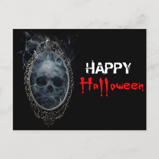 Scary Ghost Mirror Halloween Briefkaart (Voorkant)