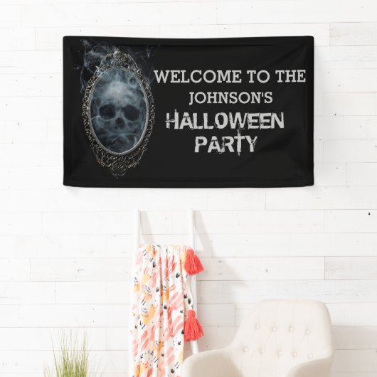 Scary Ghost Mirror Halloween Party Spandoek (Insitu)