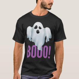 Scary Ghost with 'BOOO!' Text T-shirt