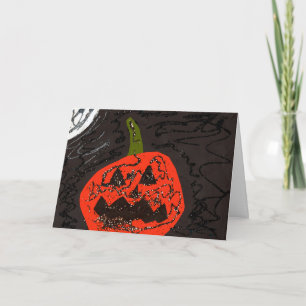 Scary Glitter Jack o' Lantern Kaart