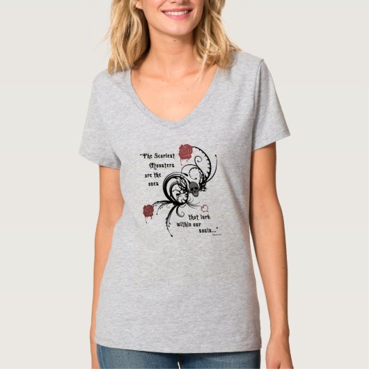 Scary Gothic Edgar Allen Poe Quote Shirt (Voorkant)