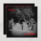 Scary Graveyard Halloween Invitation Kaart (Voorkant / Achterkant)