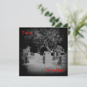 Scary Graveyard Halloween Invitation Kaart (Staand voorkant)