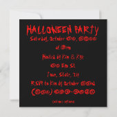 Scary Graveyard Halloween Invitation Kaart (Achterkant)