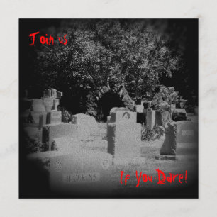 Scary Graveyard Halloween Invitation Kaart