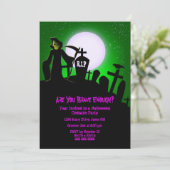 Scary Grim Reaper Halloween Fête Invitation (Debout devant)