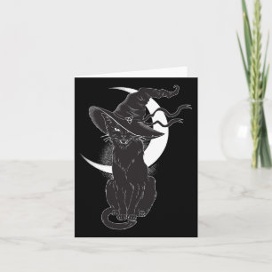 Scary Halloween Black Cat Costume Witch Ha Kaart