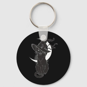 Scary Halloween Black Cat Costume Witch Ha Sleutelhanger