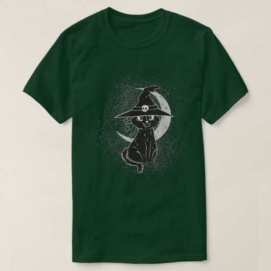 Scary Halloween Black Cat Costume Witch Ha T-shirt (Design voorkant)