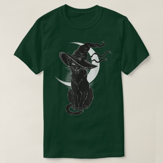 Scary Halloween Black Cat Costume Witch Ha T-shirt (Design voorkant)