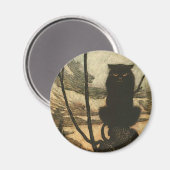 Scary Halloween Black Cat  Rackham Magneet (Voorkant / Achterkant)