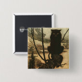 Scary Halloween Black Cat Rackham Vierkante Button 5,1 Cm (Voorkant /achterkant)