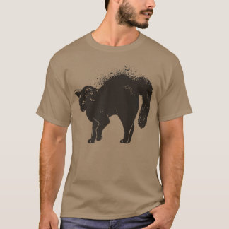 , Scary Halloween Black Cat T-shirt