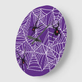 Scary Halloween Black Widow Spider Web Patroon Grote Klok (Hoek)