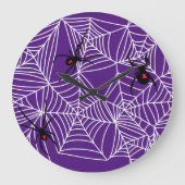 Scary Halloween Black Widow Spider Web Patroon Grote Klok (Voorkant)