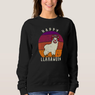 Scary Halloween Clown Llama Pun Happy Llamaween Trui