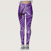Scary Halloween Costume Black Widow Spider Web Leggings (Voorkant)