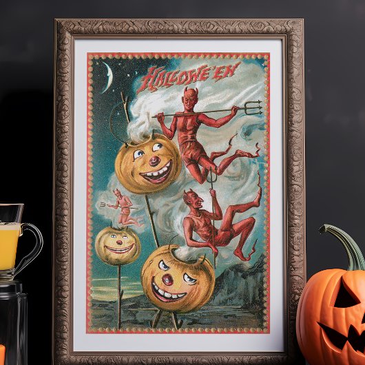 Scary Halloween Devils and Jack-O-Lantern Tissuepapier