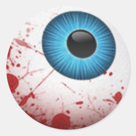 Scary Halloween Eyeball Ronde Sticker (Voorkant)