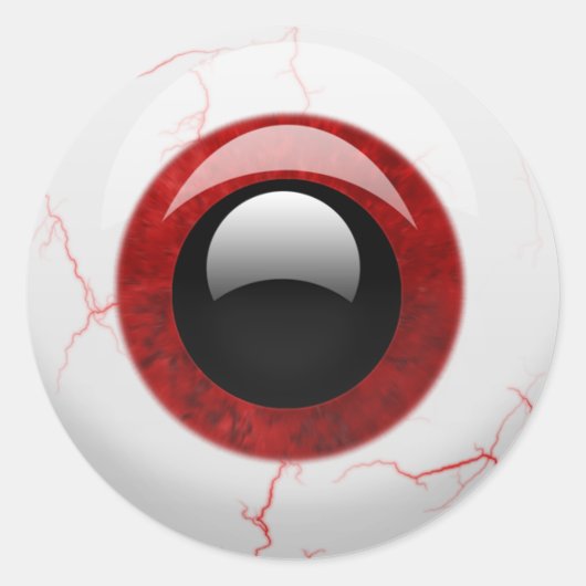 Scary Halloween Eyeball Ronde Sticker (Voorkant)